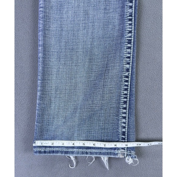 Rock and Roll Jeans 29 Blue Original Low Rise Bootcut Flare Distressed Bling Y2K - Picture 12 of 14